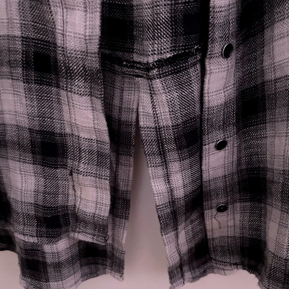 Plaid Women’s Shirt - Black and White - Picture 7 of 11